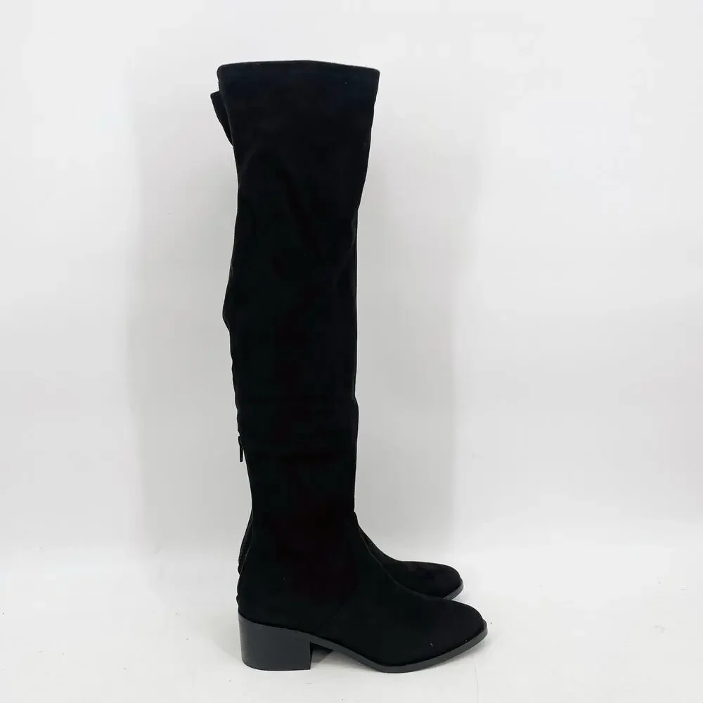 Steve Madden Women's Georgette Over the Knee Boots Size 8 Black Pull On NIB